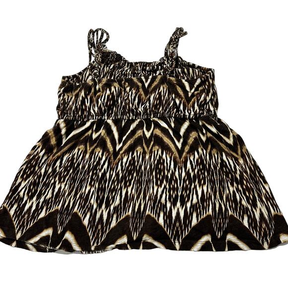 A New Approach Tank Top Womens XL Petite Brown All Over Print 100% Cotton Flowy - Picture 3 of 7
